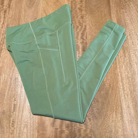 WoolX McKenna Women’s Merino Wool Blend Leggings Size Small Green Pockets 26” - Picture 5 of 9